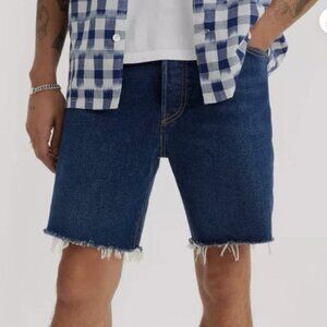 Levi's 501 Premium Denim Shorts Mens 36 Button Fly Cut-off Jeans Blue Wash NEW